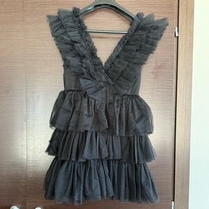 Betsey Johnson Charcoal Layered Mini Dress